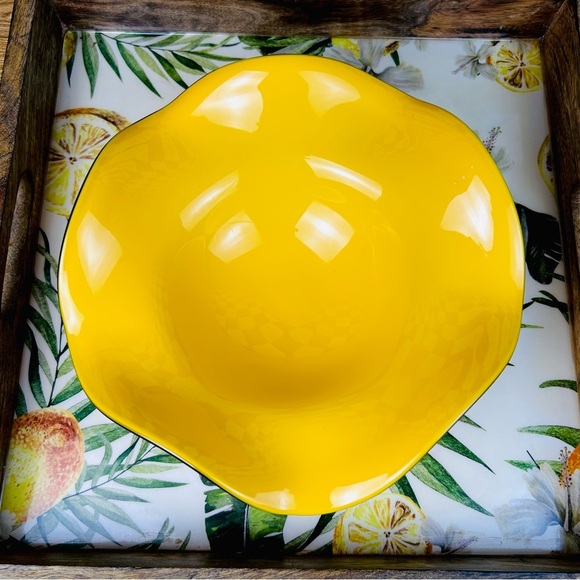 Vintage Amber Glass Wide Compote Bowl Pedestal Midcentury Décor Statement Piece - Picture 10 of 17